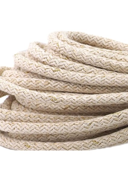 Dolgulu Pamuk Kordon Ip Ekru Gold Simli ( 500 G ) fiyatları