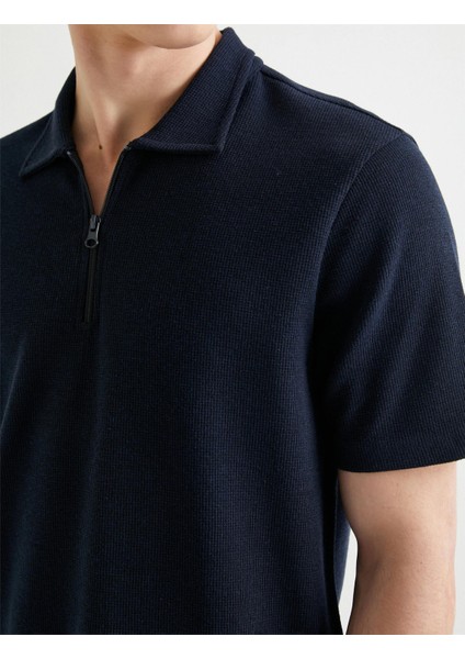 4SAM10101MK 716 Lacıvert Erkek Pamuk Jersey Kısa Kollu Polo T-Shirt modelleri