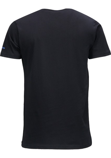 Erkek Bisiklet Yaka Standart Fit Shinzone Göğüs Baskılı Siyah T-Shirt fiyatları