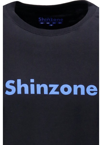 Erkek Bisiklet Yaka Standart Fit Shinzone Göğüs Baskılı Siyah T-Shirt fırsatları