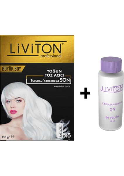 Professional Tek Kullanımlık Yoğun Toz Açıcı Set ( 100GR Toz Açıcı + 150ML Oksidan )
