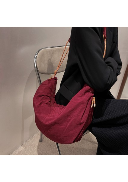 Uniqlo Rahat Omuz Çantası Öğrenci Büyük Kapasiteli Düz Renk Crossbody Çanta (Yurt Dışından) modelleri