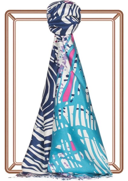 Ipekevi Renkli Zebra Desenli Ipek Şal 01940-MODEL 03