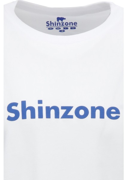 Erkek Bisiklet Yaka Standart Fit Shinzone Göğüs Baskılı Beyaz T-Shirt fiyatları