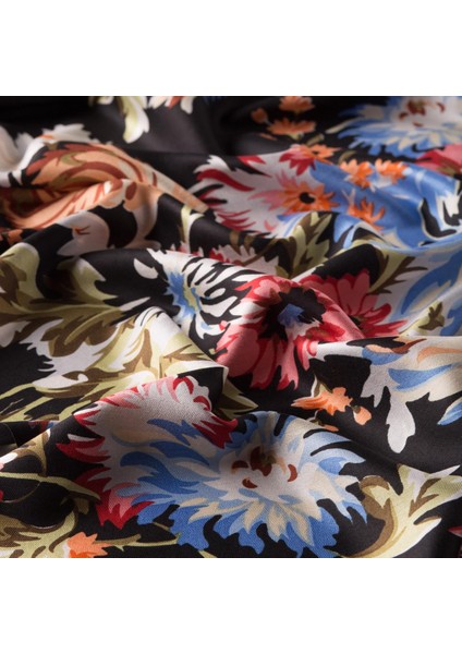 Ipekevi Kasımpatı Desenli Ipek Şal 04216-YENI Siyah modelleri