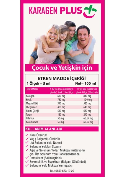 ve Karamürver Içeren Sıvı Takviye Edicici Gıda 100 ml