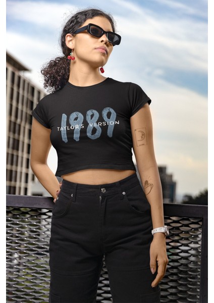 1989 Taylor Version Yazılı Crop Top, Taylor Swift Baskılı Crop