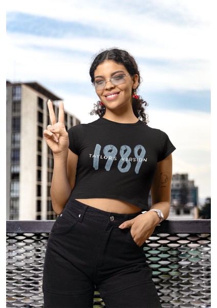 1989 Taylor Version Yazılı Crop Top, Taylor Swift Baskılı Crop