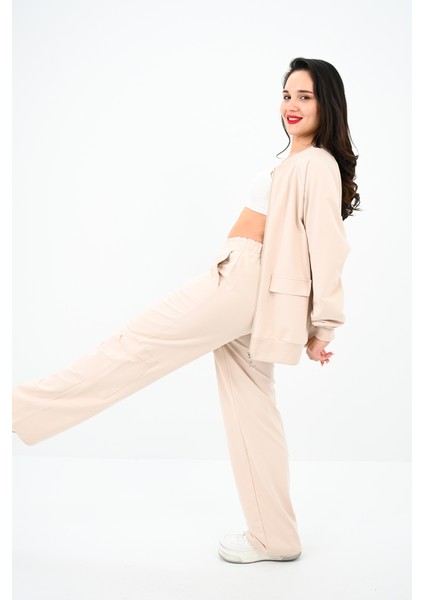 Kadın Kargo Cep Detaylı Fermuarlı Eşofman Takımı 4007-25 fiyatları