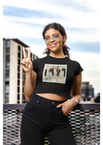 Ts 1989 Dlx Yazılı Crop Top, Taylor Swift Baskılı Crop