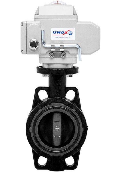 Ø63 24V DC Elektrik Aktüatörlü U-Pvc Kelebek Vana Asit Için