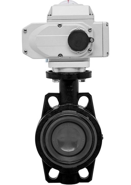 Ø63 24V DC Elektrik Aktüatörlü U-Pvc Kelebek Vana Asit Için