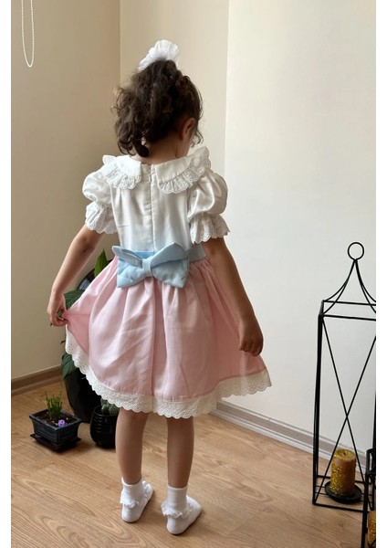 Yazlık Elbise Kısa Kollu Tüllü Tütü Astarlı Kız Çocuk Elbise Bebek Giyim Kız Bebek Elbise