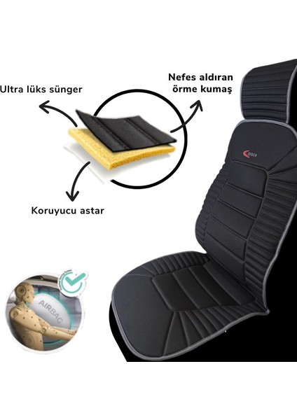 Oto Koltuk Minderi, Tüm Araçlara Uyumlu 2'li Set Özel Tasarım Minder Premium modelleri