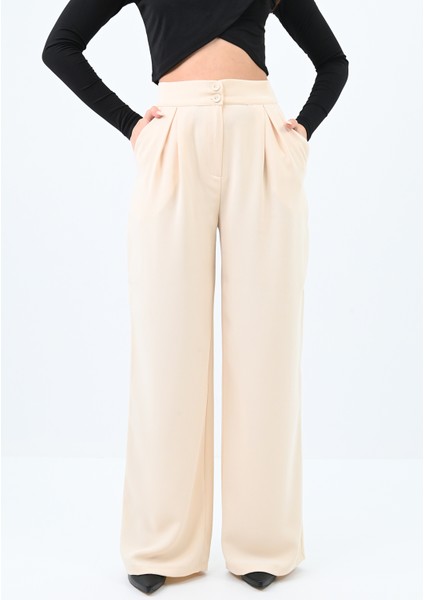 Kadın Palazzo Cep Detaylı Pantolon 6270-24