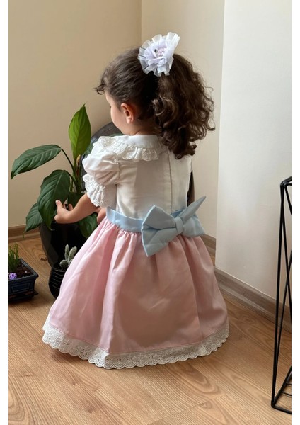 Yazlık Elbise Kısa Kollu Tüllü Tütü Astarlı Kız Çocuk Elbise Bebek Giyim Kız Bebek Elbise