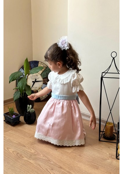 Yazlık Elbise Kısa Kollu Tüllü Tütü Astarlı Kız Çocuk Elbise Bebek Giyim Kız Bebek Elbise