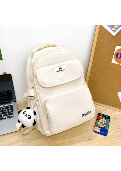 Üniversite Tarzı Sırt Çantası, Üniversite Öğrencisi, Ortaokul Öğrencisi, Lise Öğrencisi Okul Çantası, Kadın Düz Renk Büyük Kapasiteli Sırt Çantası (Yurt Dışından)