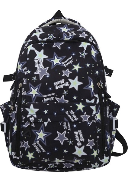 Okul Çantası Karikatür Grafiti Ortaokul ve Lise Öğrencisi Büyük Kapasiteli Sırt Çantası (Yurt Dışından)