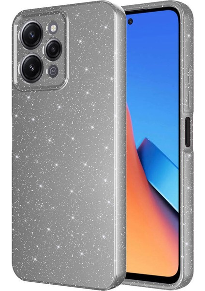 Xiaomi Redmi 12 Kılıf Kamera Korumalı Tpu Simli Koton Kapak