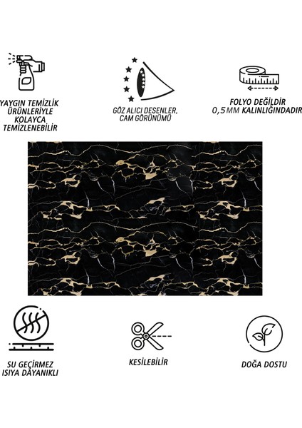 Kendinden Yapışkanlı Gold Siyah Desenli Pvc Panel 41X62 cm (12 Adet) 3 M²