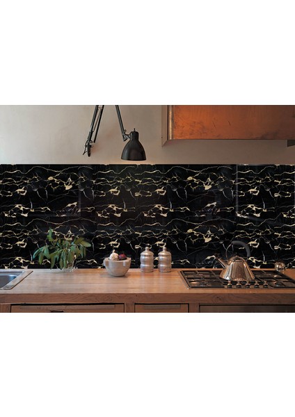 Kendinden Yapışkanlı Gold Siyah Desenli Pvc Panel 41X62 cm (12 Adet) 3 M²