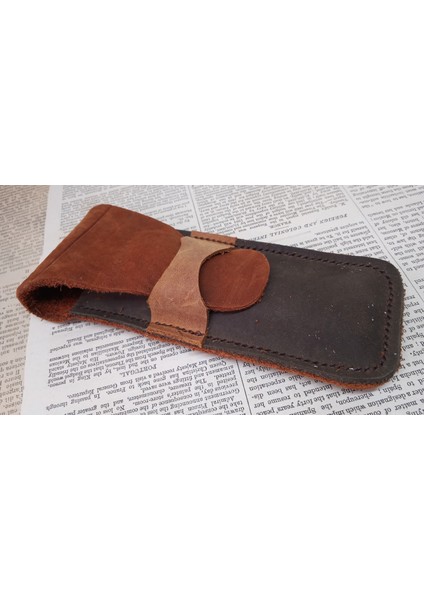 Crazy Hors Hakiki Deri El Emeği Kalemlik Kalem Kutu 27 cm 6 cm 603C