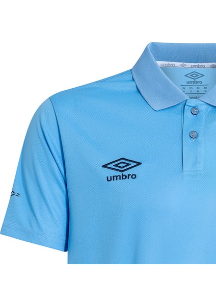 Erkek Mavi Polo Yaka Spor T-Shirt - TF-0208 Umbro Camp Polo T-Shirt Blue - Erkek Siyah Polo Yaka Antrenman T-Shirtü