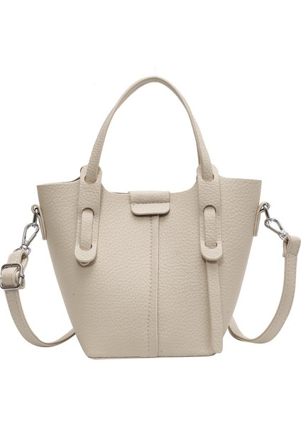 Kadın Çantası, Retro Kova Çantası, Şık Küçük Çanta, Basit Düz Renkli Tek Omuz Çapraz Çanta, Kayınvalide Çantası (Yurt Dışından)