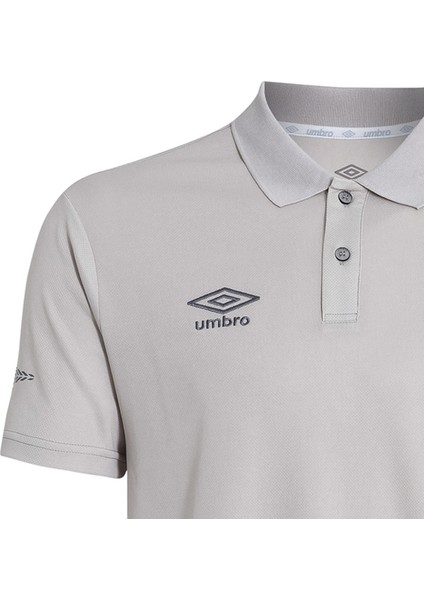 Erkek Gri Polo Yaka Spor T-Shirt - TF-0208 Umbro Camp Polo T-Shirt Grey - Erkek Gri Polo Yaka Antrenman T-Shirtü