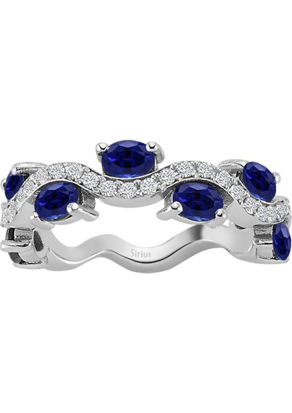 Pırlanta ve Safir Taşlı Yarım Tur Yüzük 0407R0193 fiyatları