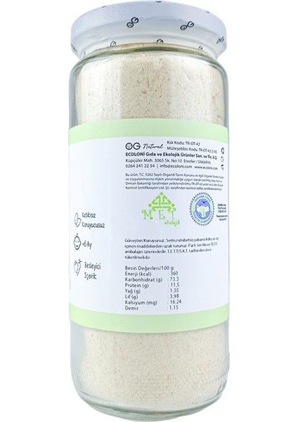 OG natural Organik Yulaflı Bebek Muhallebisi Karışımı 300 GR +6 Ay