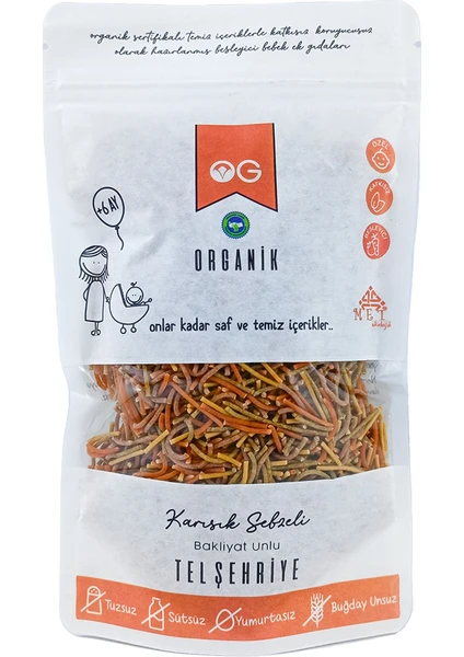 OG natural Organik Karışık Sebzeli Bakliyat Unlu Tel Şehriye 180 GR +6 Ay