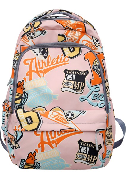 Graffiti Sırt Çantası Kadın Trendy Sırt Çantası Büyük Kapasiteli Basit Baskı Öğrenci Okul Çantası (Yurt Dışından)