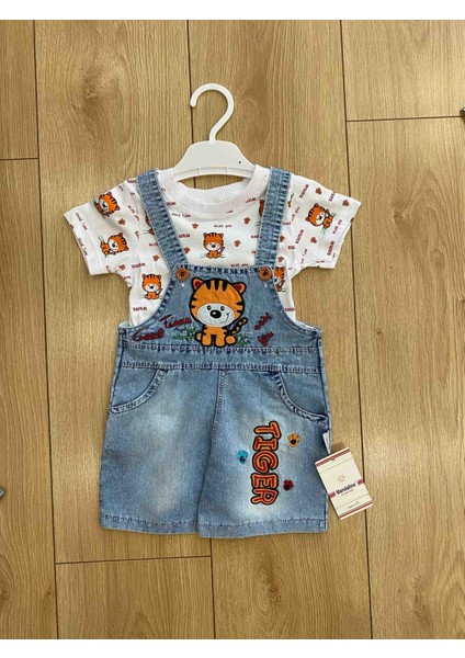 Erkek Bebek Kot Şortlu Salopet