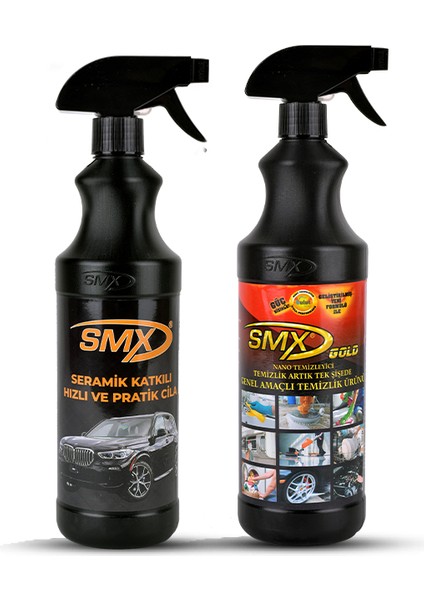 Gold Nano Genel Amaçlı Temizleyici 750ml . ve Seramik Katkılı Hızlı ve Pratik Cila 750ml.