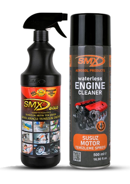 Gold Nano Genel Amaçlı Temizleyici (1 Lt) Susuz Motor Temizleme Spreyi (500 Ml)