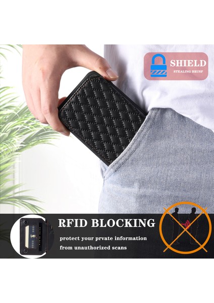 Iphone 6/6s/7/8/se (2020)/SE (2022) Rfıd Engelleme Telefon Kılıf Yuvaları Kickstand Phone Cover-Black Için (Yurt Dışından)