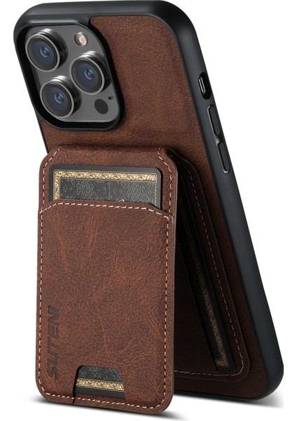 Iphone 12 Pro Max Için 6.7 Inçlik Kasa Dikey Flip Pu Deri+Tpu Anti-Dust Koruyucu Kapak Kahve (Yurt Dışından)