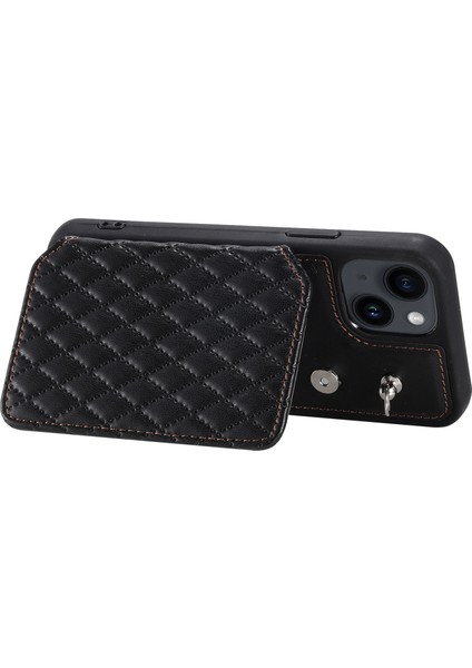 Iphone 15 Plus Rfıd Engelleme Kılıfı Damla Dayanıklı Pu+Tpu Telefon Kabuğu Bilek Kayış-Siyah (Yurt Dışından)