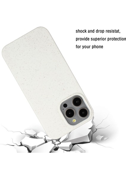 Iphone 12/12 Pro Case Wheat Straw+Tpu Tam Biyobozunur Telefon Kapak-Beyaz (Yurt Dışından)