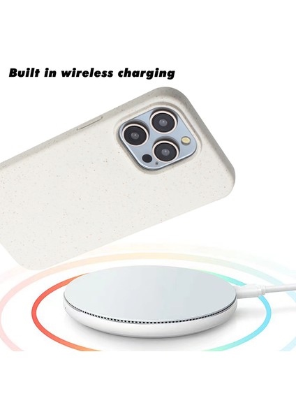 Iphone 12/12 Pro Case Wheat Straw+Tpu Tam Biyobozunur Telefon Kapak-Beyaz (Yurt Dışından)