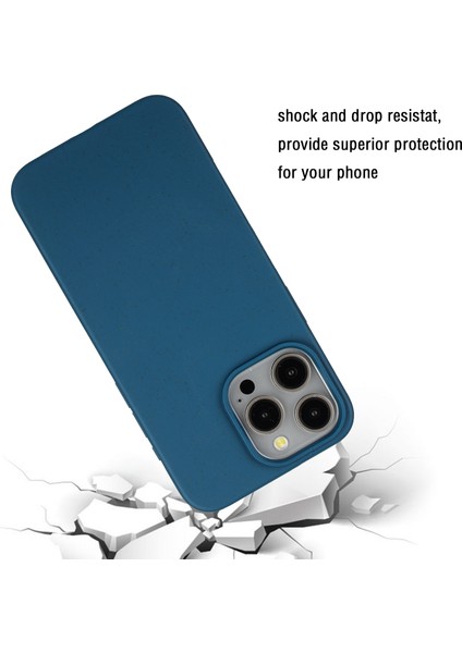 Iphone 12/12 Pro Case Buğday Samanı+Tpu Tam Biyobozunur Telefon Kapak-Dark Mavi (Yurt Dışından)
