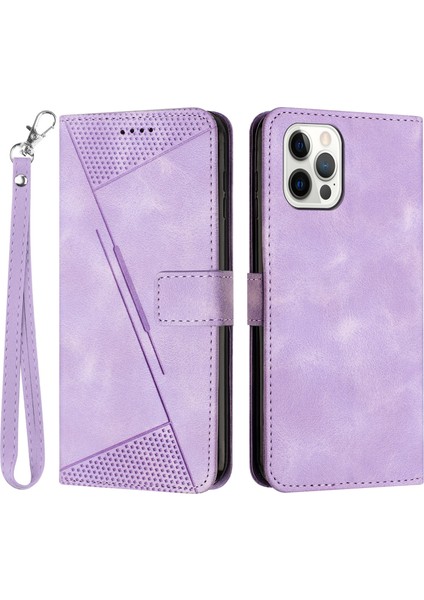 Iphone 14 Pro Max Triangle Baskılı Deri Stand Kılıf Etkin (Yurt Dışından)
