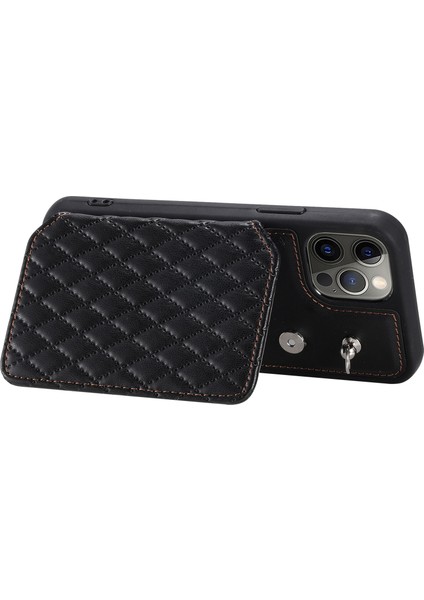 Iphone 12/12 Pro 6.1 Inç Şok Geçirmez Telefon Kasası Rfıd Engelleme Pu+Tpu Telefon Kabuğu Straps-Black (Yurt Dışından) indirimleri