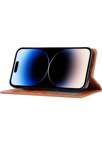 Iphone 15 Pro Max Deri Stand Cüzdan Kapağı Manyetik Kapanış Anti-Drop Telefon Kasası (Yurt Dışından) fiyatları
