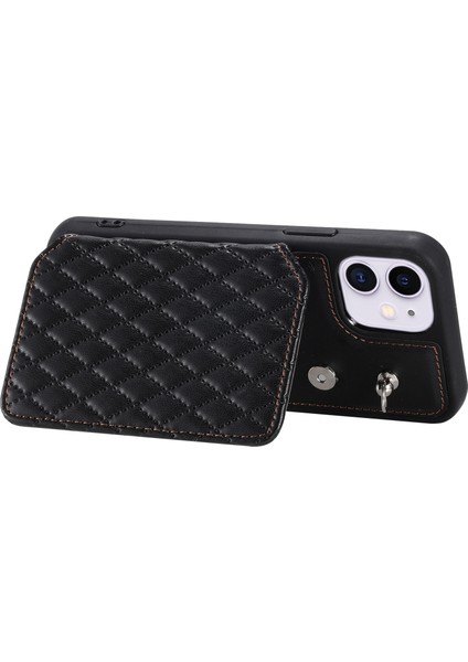 Iphone 11 Rfıd Engelleme Önleyici Pu+Tpu Telefon Kapağı Straps-Black ile Şok Geçirmez Kılıf (Yurt Dışından)