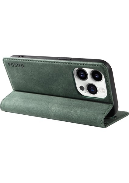 Iphone 15 Pro Max Cilt Touch Pu Deri Kabuk Cüzdan Stand Telefon Kapak Yeşil (Yurt Dışından) fırsatları
