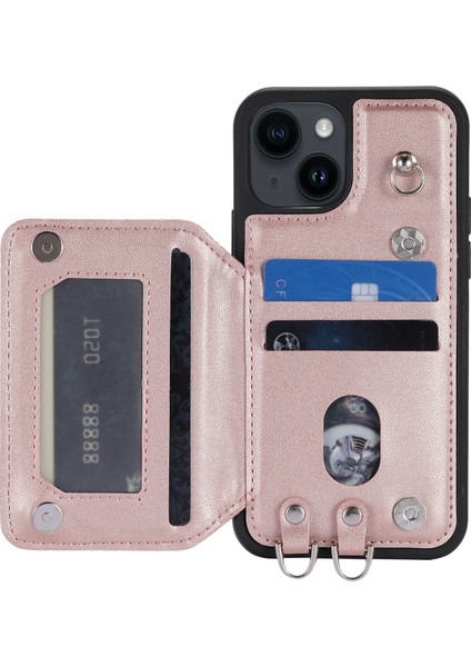 Iphone 15 Plus Rfıd Engelleme Kılıfı Düşüş Dayanıklı Pu+Tpu Telefon Kabuğu Bilek Kayış Rose Altın (Yurt Dışından) fırsatları