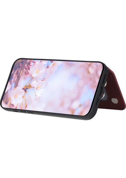 IPhone 11 Rfıd Engelleme Önleyici Pu+Tpu Telefon Kapağı Straps-Wine Red ile Şok Geçirmez Kılıf (Yurt Dışından)